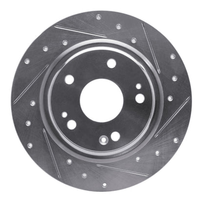 R1 Concepts R1 17-20 Honda Civic Coupe Rear Right Drilled & Slotted Silver Brake Rotor