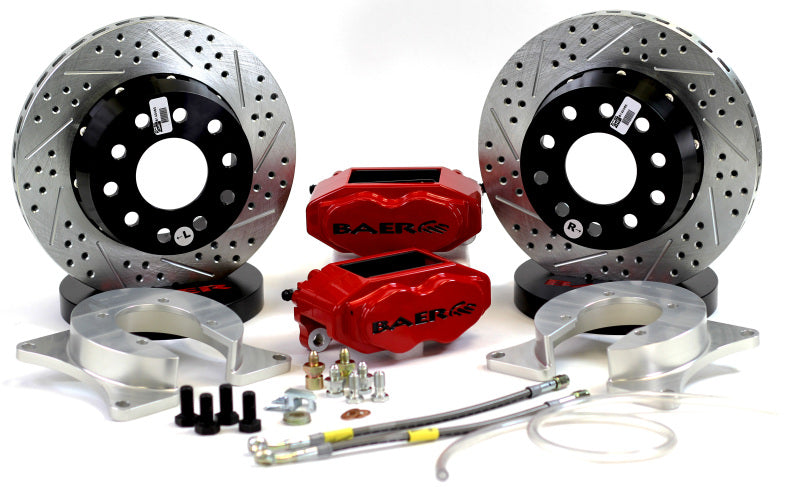 Baer Brakes Rear Ends w/ Ford 9in Early Big Bearing Housing Ends 11in SS4+ Rear SDZ Brake Kit - Red