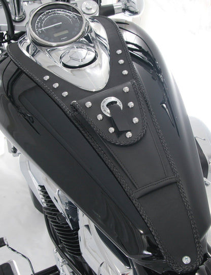 Mustang Motorcycle Mustang 10-14 Honda VT1300C Cruiser Tank Bib w/Studs - Black