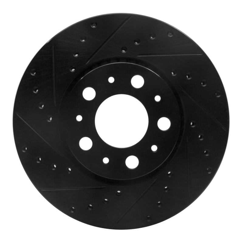 R1 Concepts R1 99-09 Volvo XC70 Front Left Drilled & Slotted Black Brake Rotor