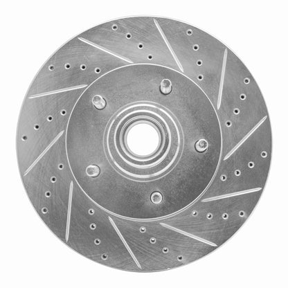 R1 Concepts R1 04-06 Ford E-150 Club Wagon Front Right Drilled & Slotted Silver Brake Rotor