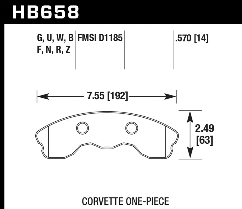 Hawk Performance Hawk 06-13 Chevrolet Corvette Z06 DTC-30 Race Front Brake Pads (One Piece)