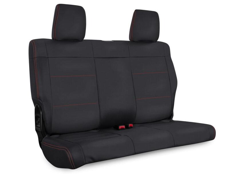 PRP Seats PRP 07 Jeep Wrangler JKU Rear Seat Cover/4 door - Black with Red Stitching