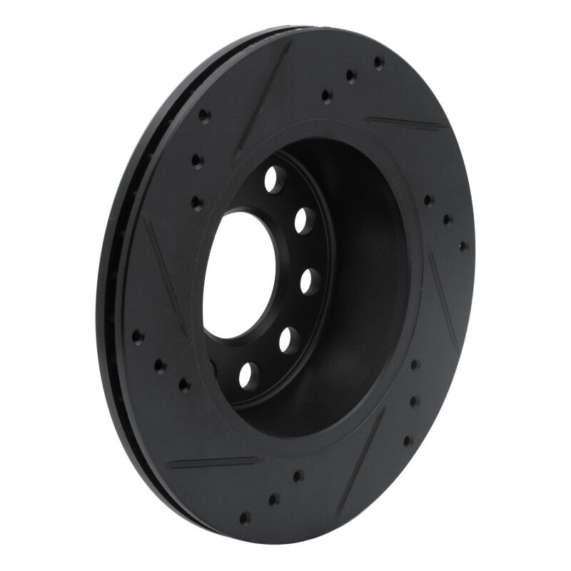 R1 Concepts R1 90-97 Audi S4 Rear Right Drilled & Slotted Black Brake Rotor