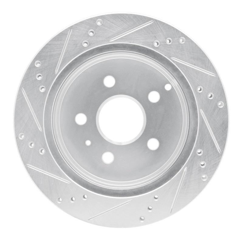 R1 Concepts R1 10-17 Chevrolet Equinox Rear Right Drilled & Slotted Silver Brake Rotor