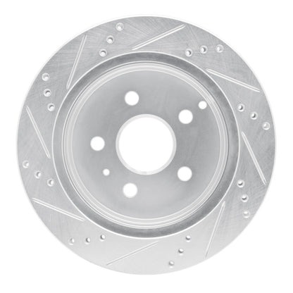 R1 Concepts R1 10-17 Chevrolet Equinox Rear Right Drilled & Slotted Silver Brake Rotor