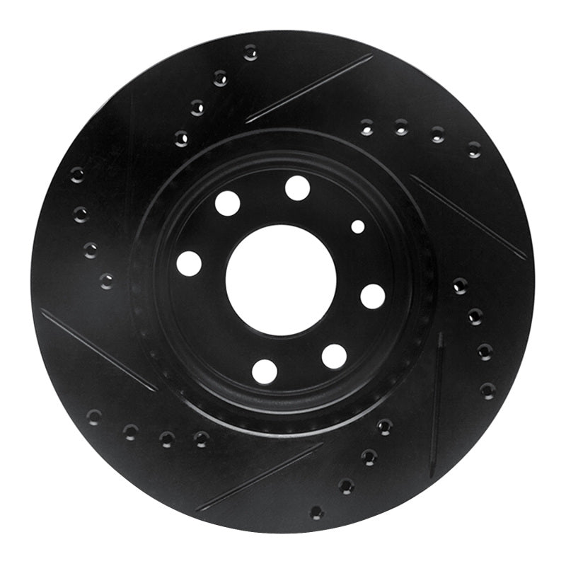 R1 Concepts R1 00-02 Daewoo Nubira Front Right Drilled & Slotted Black Brake Rotor