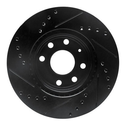 R1 Concepts R1 00-02 Daewoo Nubira Front Right Drilled & Slotted Black Brake Rotor