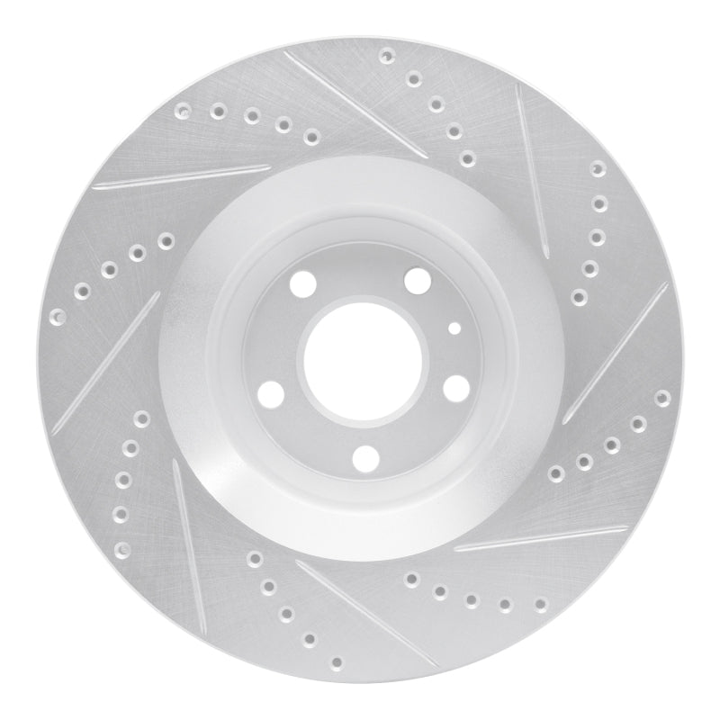 R1 Concepts R1 05-11 Audi A6 Quattro Front Left Drilled & Slotted Silver Brake Rotor