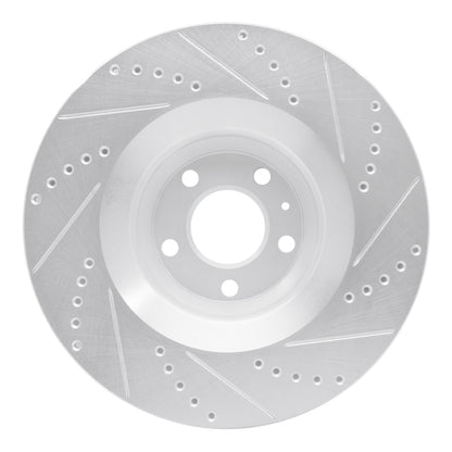 R1 Concepts R1 05-11 Audi A6 Quattro Front Left Drilled & Slotted Silver Brake Rotor