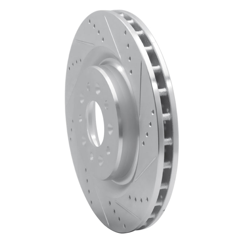 R1 Concepts R1 00-06 Jaguar XJR Front Right Drilled & Slotted Silver Brake Rotor