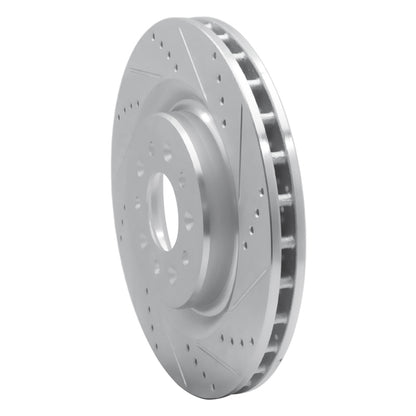 R1 Concepts R1 00-06 Jaguar XJR Front Right Drilled & Slotted Silver Brake Rotor