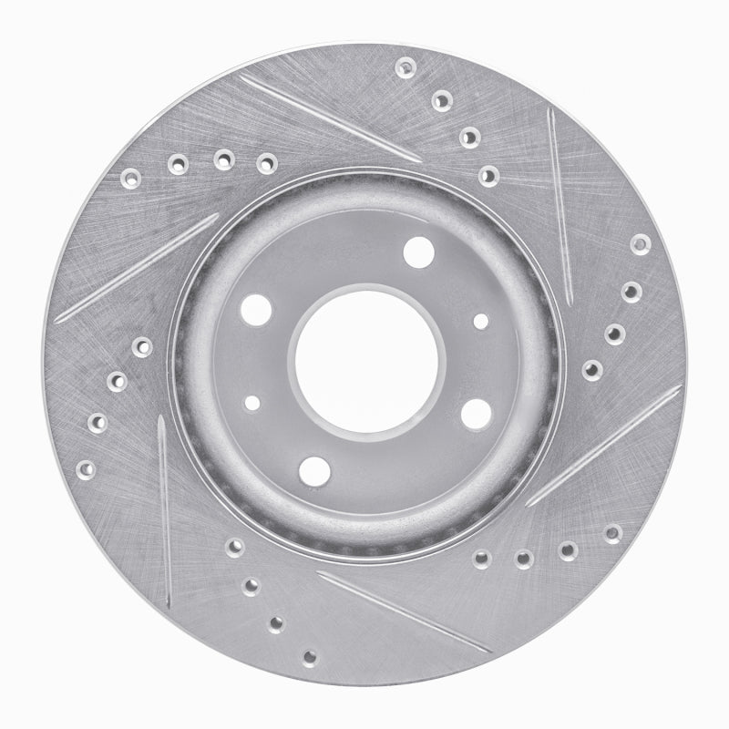 R1 Concepts R1 83-83 Mazda 626 Front Left Drilled & Slotted Silver Brake Rotor