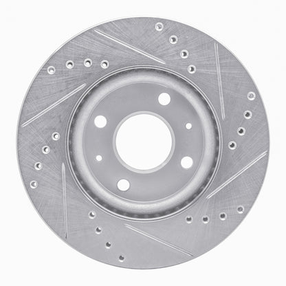 R1 Concepts R1 83-83 Mazda 626 Front Left Drilled & Slotted Silver Brake Rotor