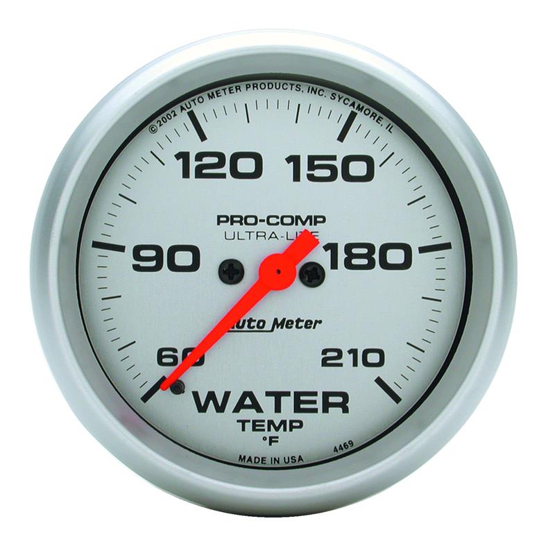 Autometer Ultra-Lite 66.7mm Full Sweep Electronic 60-210 Degree F Water Temperature Gauge