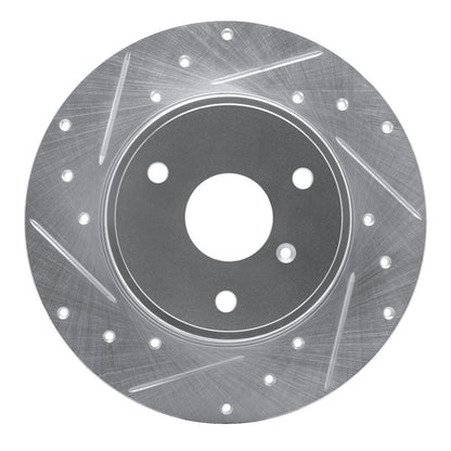 R1 Concepts R1 05-16 Smart Fortwo Front Left Drilled & Slotted Silver Brake Rotor