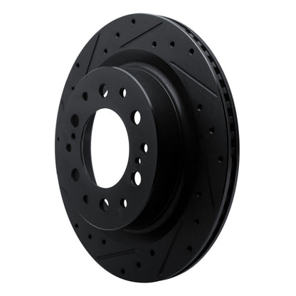 R1 Concepts R1 2022-2025 Lexus GX550 Rear Left Drilled & Slotted Black Brake Rotor