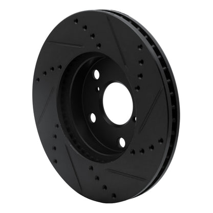 R1 Concepts R1 01-05 Toyota RAV4 Front Left Drilled & Slotted Black Brake Rotor