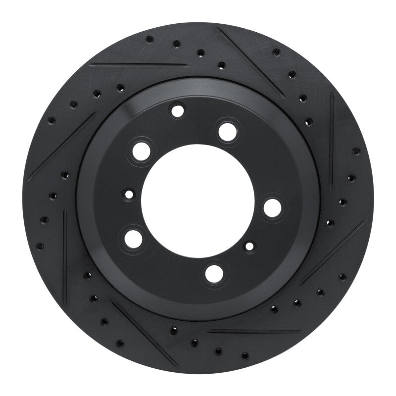 R1 Concepts R1 -23 Porsche Cayenne Rear Right Drilled & Slotted Black Brake Rotor