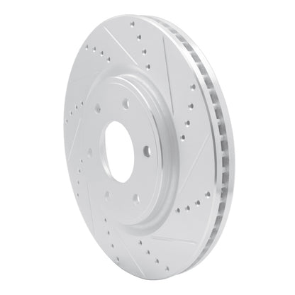 R1 Concepts R1 05-07 Infiniti QX56 Front Right Drilled & Slotted Silver Brake Rotor