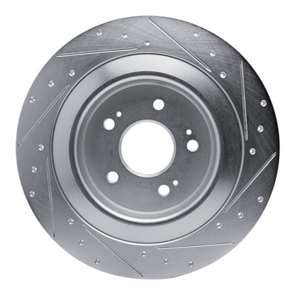 R1 Concepts R1 2021-2025 Acura TLX Rear Left Drilled & Slotted Silver Brake Rotor