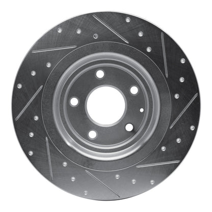 R1 Concepts R1 16-23 Mazda CX-9 Rear Left Drilled & Slotted Silver Brake Rotor