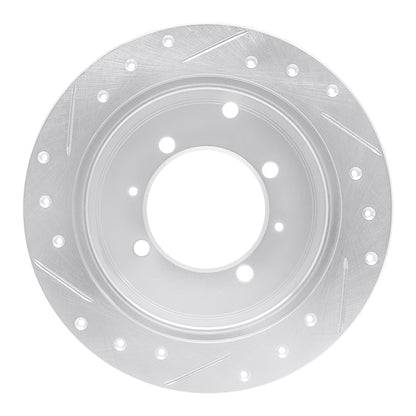 R1 Concepts R1 92-04 Dodge COLT Rear Right Drilled & Slotted Silver Brake Rotor