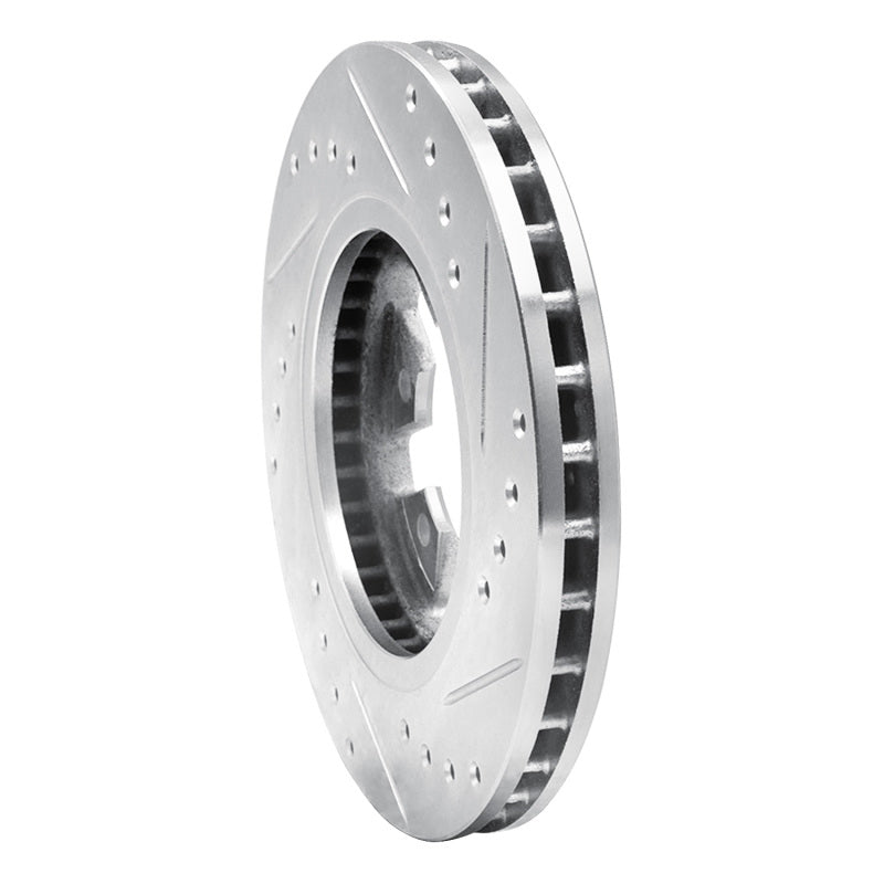 R1 Concepts R1 85-12 Nissan NP300 (Mexico) Front Left Drilled & Slotted Silver Brake Rotor