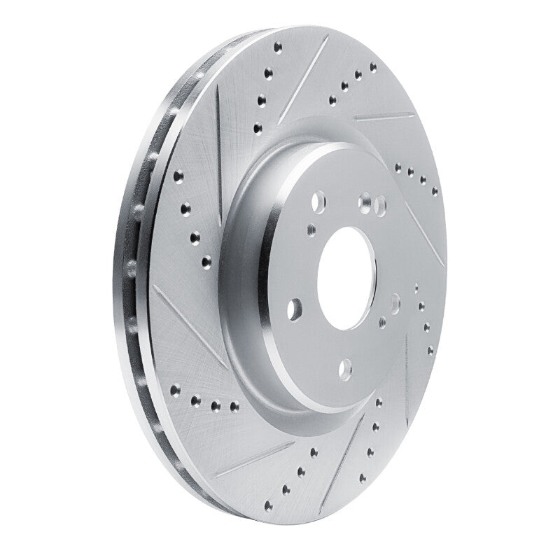 R1 Concepts R1 2019-2025 Acura RDX Front Left Drilled & Slotted Silver Brake Rotor