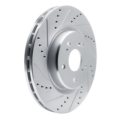 R1 Concepts R1 2019-2025 Acura RDX Front Left Drilled & Slotted Silver Brake Rotor