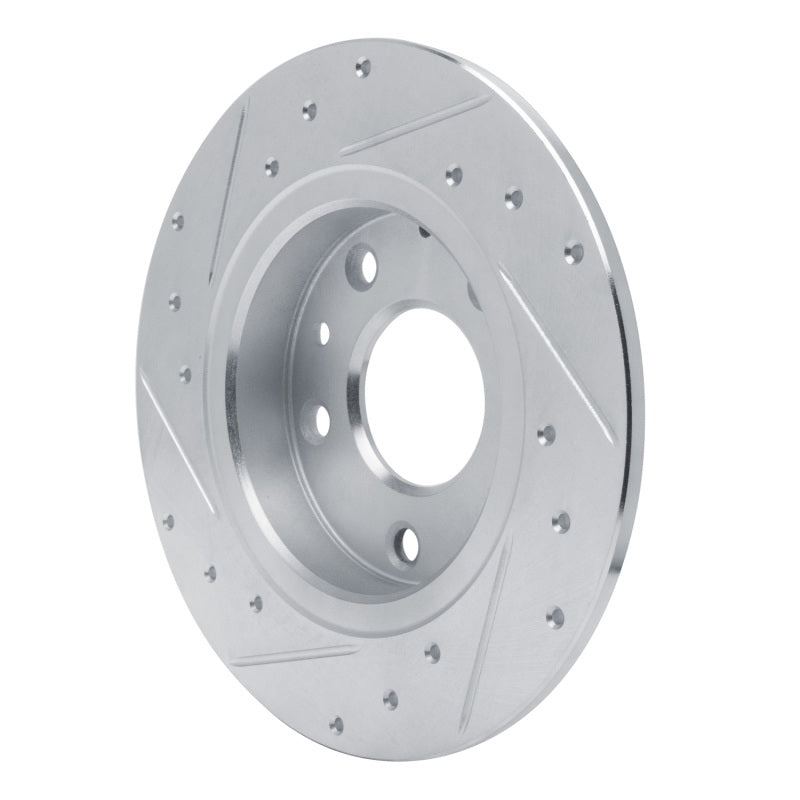 R1 Concepts R1 14-25 Mazda 3 Rear Right Drilled & Slotted Silver Brake Rotor