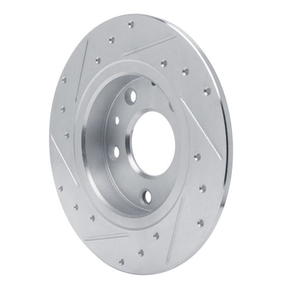 R1 Concepts R1 14-25 Mazda 3 Rear Right Drilled & Slotted Silver Brake Rotor
