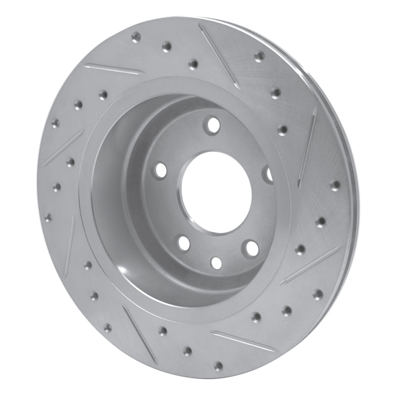 R1 Concepts R1 1995-2006 Jaguar VanDEN PLAS Rear Left Drilled & Slotted Silver Brake Rotor