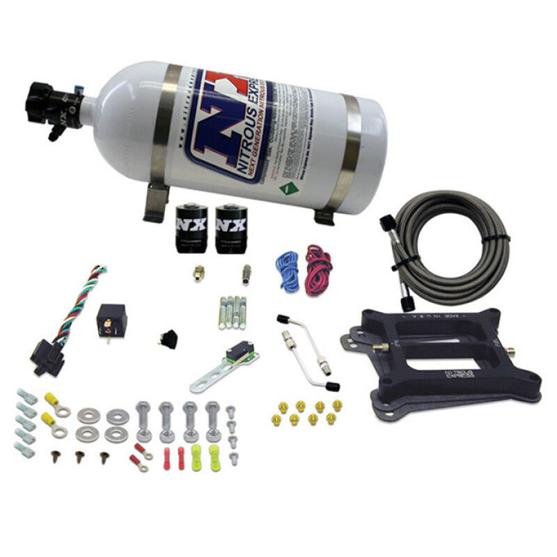 Nitrous Express 4150 4-BBL/Alcohol Nitrous Kit (100-500HP) w/10lb Bottle