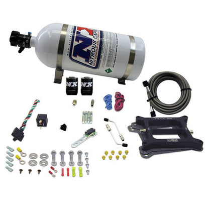 Nitrous Express 4150 4-BBL/Alcohol Nitrous Kit (100-500HP) w/10lb Bottle