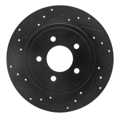 R1 Concepts R1 05-08 Ford Escape Rear Left Drilled & Slotted Black Brake Rotor