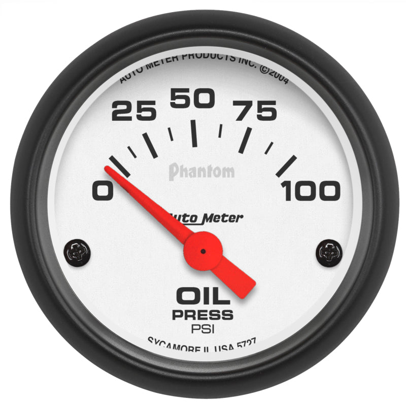 Autometer Phantom 52mm 0-100 PSI Electric Oil Pressure Gauge