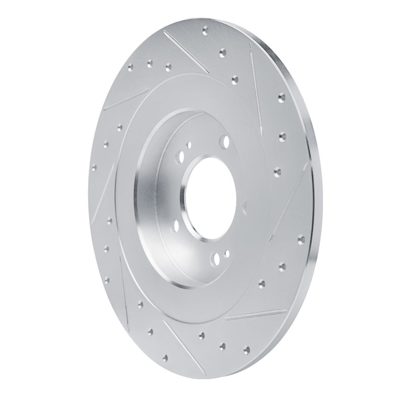 R1 Concepts R1 21-25 Hyundai SONATA Rear Left Drilled & Slotted Silver Brake Rotor