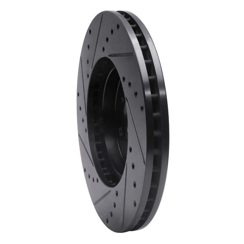 R1 Concepts R1 99-04 Acura RL Front Right Drilled & Slotted Black Brake Rotor