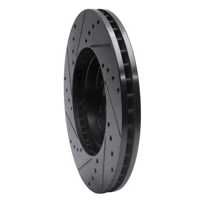 R1 Concepts R1 99-04 Acura RL Front Right Drilled & Slotted Black Brake Rotor