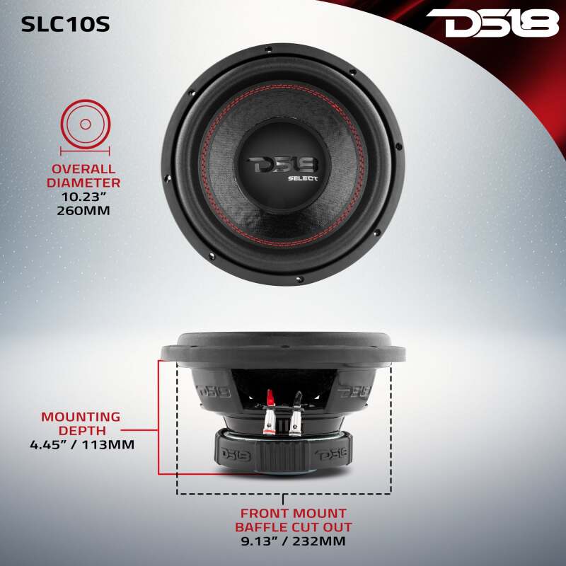 DS18 10in Select Subwoofer 220 Watts RMS 4 ohm SVC