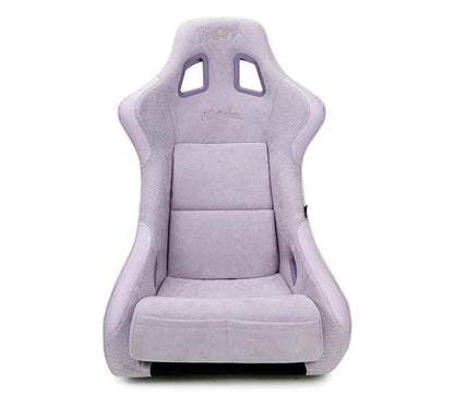 NRG FRP Bucket Seat (Large) Prisma-Chromatic Lilac Vegan Suede w/ Chameleon back