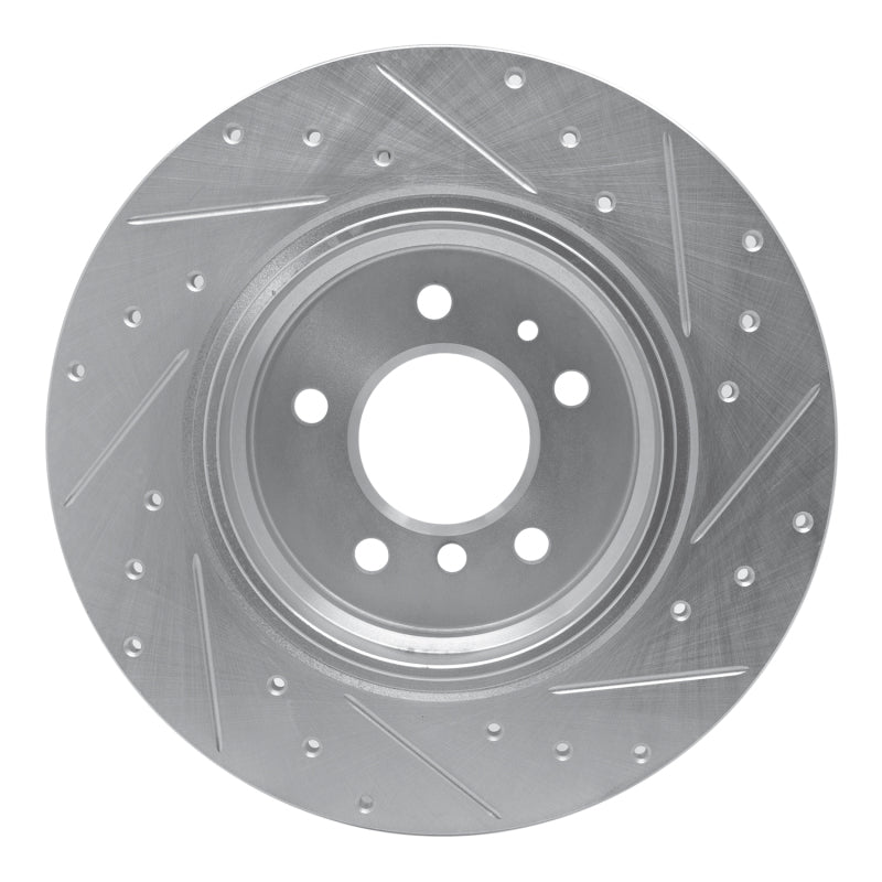R1 Concepts R1 91-01 BMW 850CSI Rear Left Drilled & Slotted Silver Brake Rotor