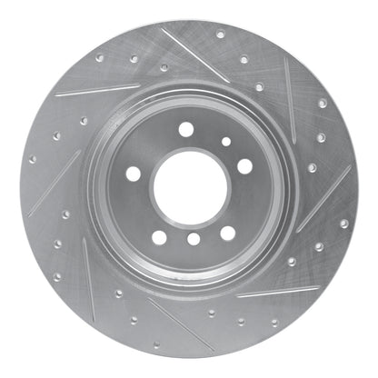 R1 Concepts R1 91-01 BMW 850CSI Rear Left Drilled & Slotted Silver Brake Rotor