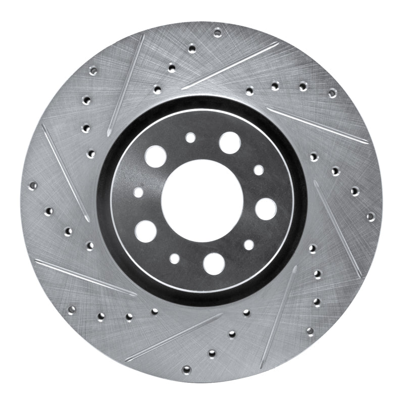 R1 Concepts R1 03-09 Volvo S60 Front Left Drilled & Slotted Silver Brake Rotor