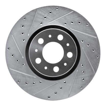 R1 Concepts R1 03-09 Volvo S60 Front Left Drilled & Slotted Silver Brake Rotor
