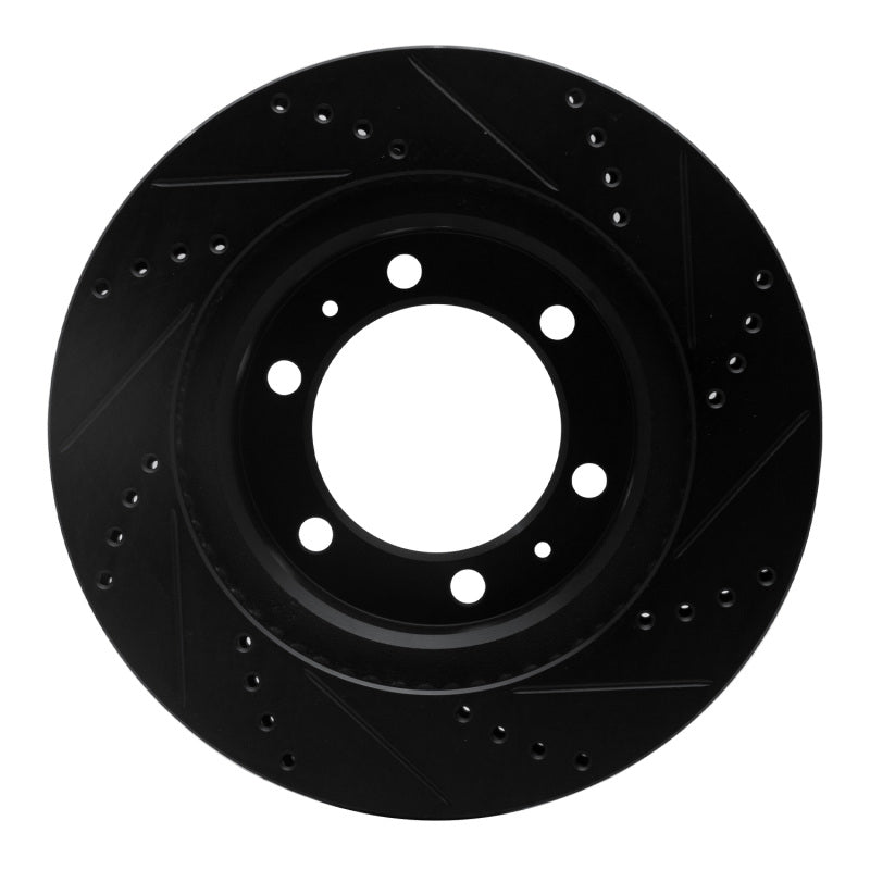R1 Concepts R1 03-23 Toyota Tacoma Front Left Drilled & Slotted Black Brake Rotor