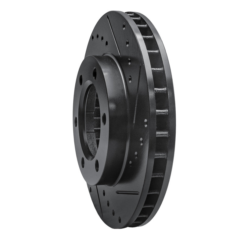 R1 Concepts R1 71-91 Chevrolet Blazer Front Right Drilled & Slotted Black Brake Rotor