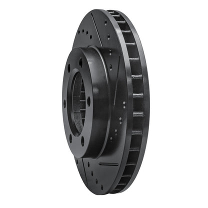 R1 Concepts R1 71-91 Chevrolet Blazer Front Right Drilled & Slotted Black Brake Rotor
