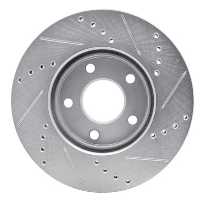 R1 Concepts R1 06-11 Chevrolet HHR Front Left Drilled & Slotted Silver Brake Rotor